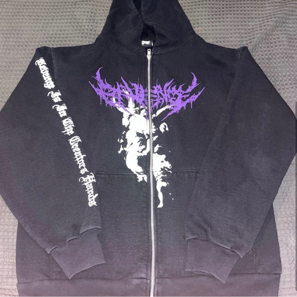 a revenge clothing brand zip up